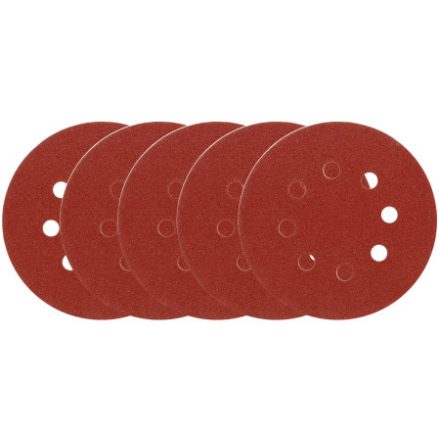 VOREL Klett-Fiberscheibe 125 mm / P150 8 Löcher (5 Stück)