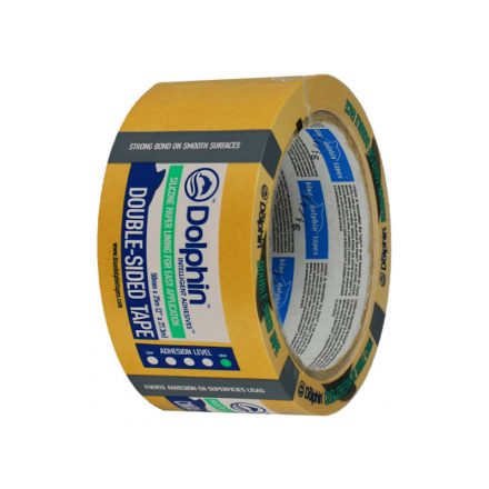BLUE DOLPHIN Doppelseitiges Klebeband 50 mm x 25 m weiß