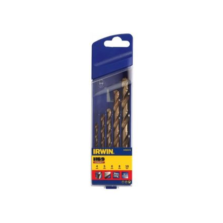 IRWIN Schraubenbohrer-Set 5-teilig HSS Co zylindrisch (4-5-6-8-10 mm)