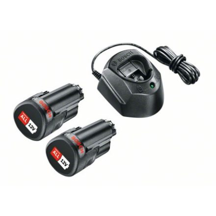 BOSCH Batterieset PBA 12V / 2 x 1,5 Ah Batterie + Ladegerät GAL 1210 CV