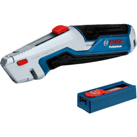 BOSCH Trapezklingenmesser mit einziehbarer Klinge + 10 Ersatzklingen