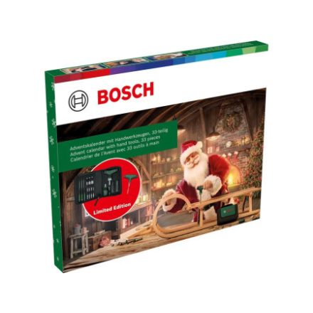 BOSCH Adventskalender mit 33-teiligem Werkzeugset und Aufbewahrungstasche
