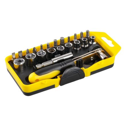 Bitspitzen- und Steckschlüsselsatz 23-teilig 1/4" magnetisch CrV