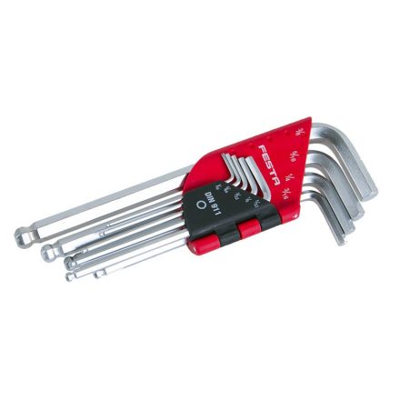 FESTA Kugelkopf-Inbusschlüsselsatz 9-teilig 1/16"-3/8" CrV