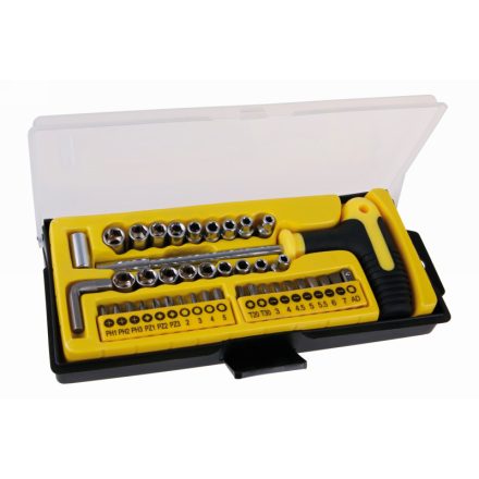 Bitspitzen- und Steckschlüsselsatz 41-teilig 1/4" magnetisch CrV
