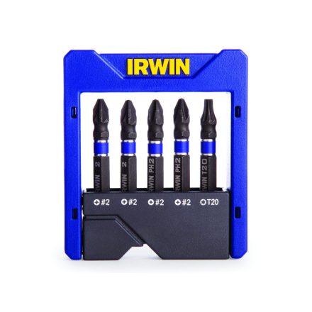 IRWIN Impact Pro Bitspitzen-Set 5-teilig 100 mm (2 x PZ2 + 2 x PH2 + TX20)
