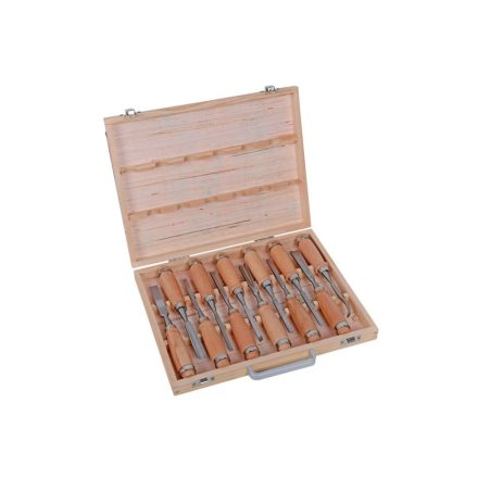 Holzmeißel-Set mit 12 Holzstielen Profi
