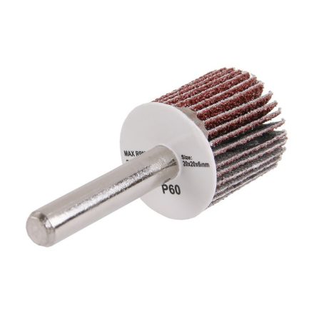 Fächerschleifscheibe mit Stift 20 x 20 x 6 mm / P60