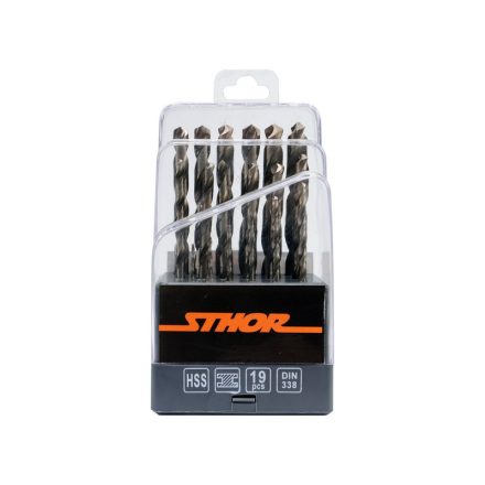 STHOR Schraubenbohrer-Set 19-teilig 1,0-13,0 mm HSS