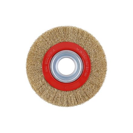 FESTA Rundbürste 150 x 32 mm mit Verjüngungsringen, Messingbeschichtung