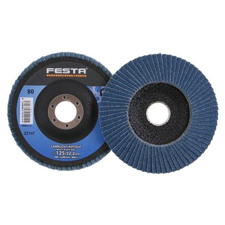 FESTA Lamellenschleifscheibe 125 x 22,2 mm / P80 Inox