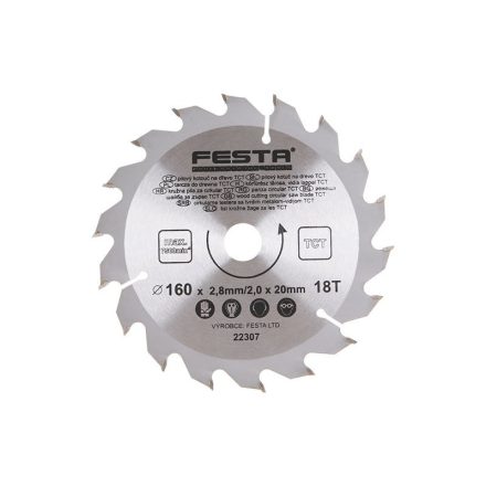 FESTA Sägeblatt für Holz 160 x 20 x 2,0 mm / 18T