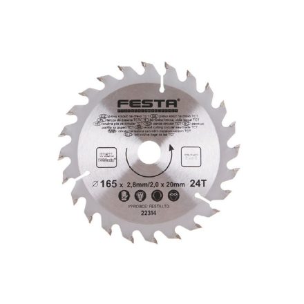 FESTA Sägeblatt für Holz 165 x 20 x 2,8 mm / 24T