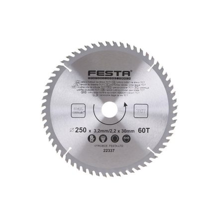 FESTA Sägeblatt für Holz 250 x 30 x 2,2 mm / 60T