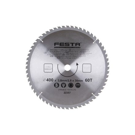 FESTA Sägeblatt für Holz 400 x 30 x 2,8 mm / 60T