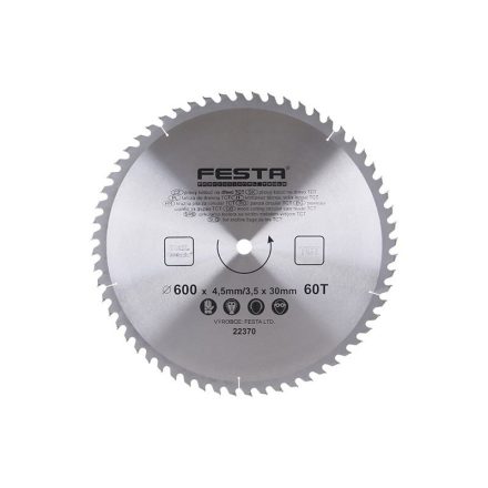 FESTA Sägeblatt für Holz 600 x 30 x 3,5 mm / 60T