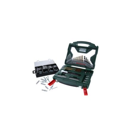 BOSCH Bitspitzen- und Bohrerset 50-teilig + 173-teiliges Schrauben- und Dübelset X-Line