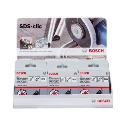 BOSCH Winkelschleifer-Befestigungsmutter-Display (SDS CLIC) 115 - 230 mm M14 (15 Stück)
