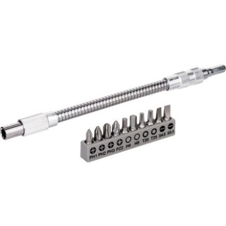 BOSCH Bit-Set 11-teilig mit flexiblem Metallverlängerung 200 mm