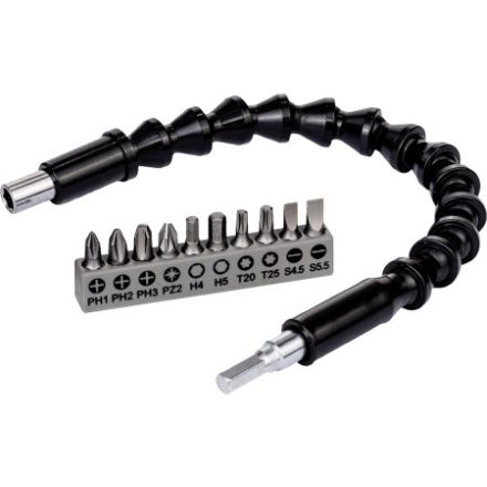 BOSCH Bit-Set 11-teilig mit flexiblem Kunststoffverlängerer 300 mm