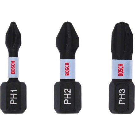 BOSCH Bitsatz 3-teilig PH1 / PH2 / PH3 x 25 mm Impact Control