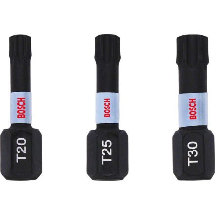 BOSCH Bitsatz 3-teilig Torx T20 / T25 / T30 x 25 mm Impact Control