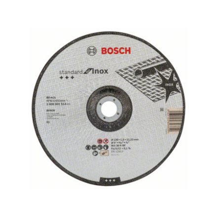 BOSCH Trennscheibe für Metall 230 x 1,9 x 22,2 mm Standard für Inox gebogen WA 36 R BF
