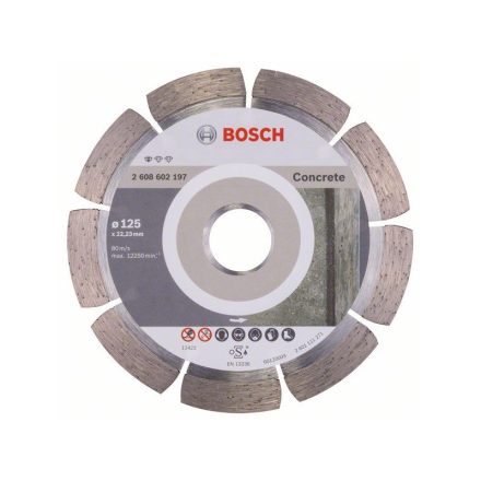 BOSCH Diamanttrennscheibe 125 x 1,6 x 10 x 22,2 mm segmentiert Standard für Beton