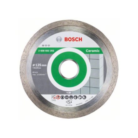 BOSCH Diamanttrennscheibe 125 x 1,6 x 7,0 x 22,2 mm durchgehend Standard für Keramik