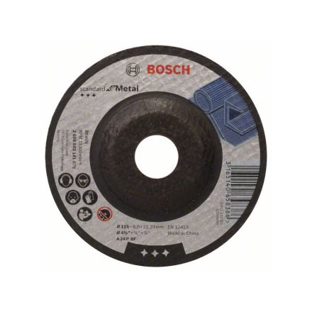BOSCH Reinigungsscheibe für Metall 115 x 6,0 x 22,2 mm gebogen Standard für Metall A 24 P BF