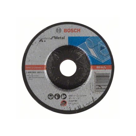 BOSCH Reinigungsscheibe für Metall 125 x 6,0 x 22,2 mm gebogen Standard für Metall A 24 P BF