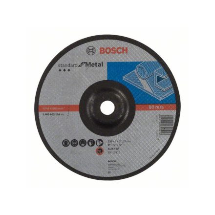 BOSCH Reinigungsscheibe für Metall 230 x 6,0 x 22,2 mm gebogen Standard für Metall A 24 P BF