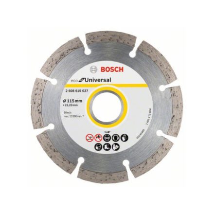 BOSCH Diamanttrennscheibe 115 x 2,0 x 7,0 x 22,2 mm segmentiert ECO für Universal