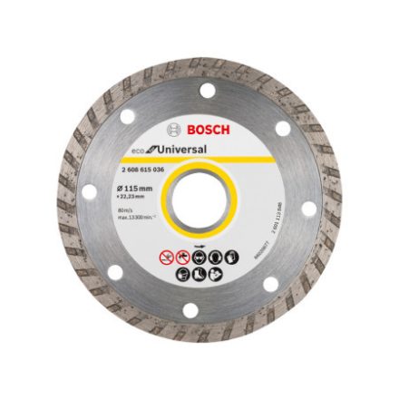 BOSCH Diamanttrennscheibe 115 x 2,0 x 7,0 x 22,2 mm Turbo ECO für Universal (10 Stück)