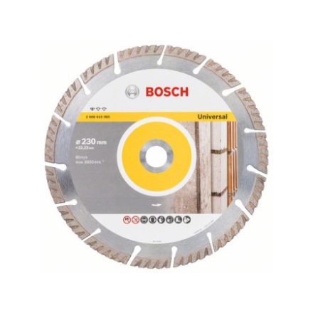 BOSCH Diamanttrennscheibe 230 x 2,6 x 10 x 22,2 mm segmentiert Standard for Universal