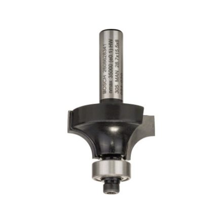 BOSCH Hartmetall-Abrundfräser mit Kugellager 28,7 (r=8 mm) x 15,2 x 53 x 8 mm