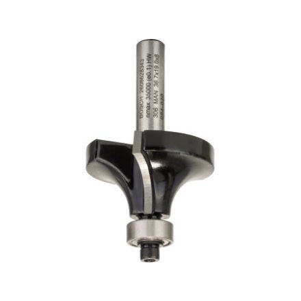 BOSCH Hartmetall Abrundfräser mit Kugellager 36,7 (r=12 mm) x 19 x 60 x 8 mm