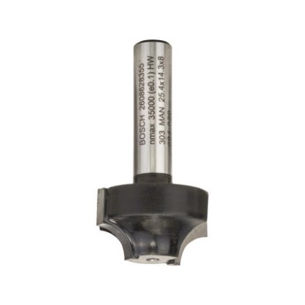 BOSCH Hartmetall-"E"-Fräser mit Kugellager 25,4 (r=6,3 mm) x 14 x 46 x 8 mm