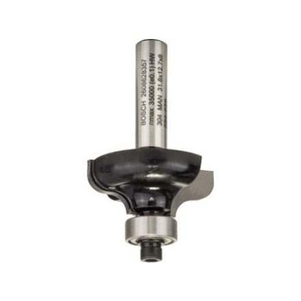 BOSCH Hartmetall "G"-Profilfräser mit Kugellager 31,8 (r=4,8 mm) x 12,4 x 54 x 8 mm