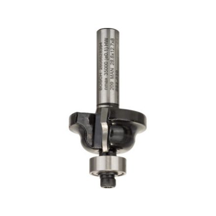 BOSCH Hartmetall-"B"-Profilfräser mit Kugellager 28,6 (r=4 mm) x 8 x 12,4 x 54 x 8 mm