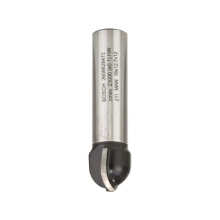 BOSCH Hartmetall-Hohlkehlfräser 16,0 (r=8 mm) x 12,7 x 54 x 12 mm