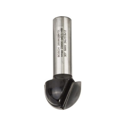 BOSCH Hartmetall-Hohlkehlfräser 24,0 (r=12 mm) x 15,9 x 57 x 12 mm