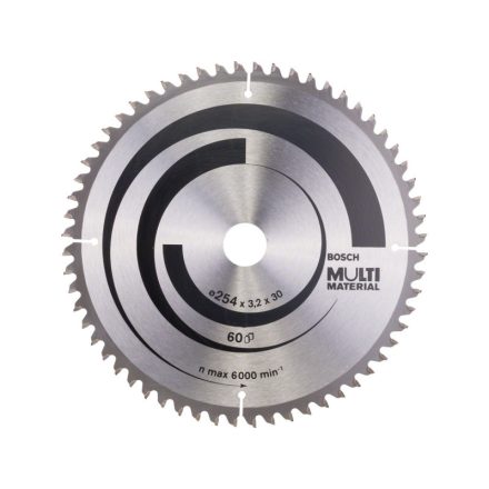 BOSCH Fűrésztárcsa univerzális 254 x 30 x 3,2 mm / 60T MultiMaterial HLTCG