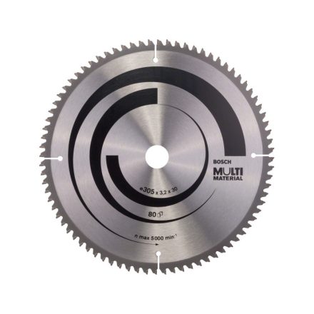 BOSCH Fűrésztárcsa univerzális 305 x 30 x 3,2 mm / 80T MultiMaterial HLTCG