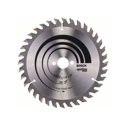 BOSCH Sägeblatt für Holz 160 x 20/16 x 2,6 mm / 36T Optiline Wood ATB