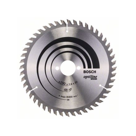 BOSCH Sägeblatt für Holz 190 x 30 x 2,6 mm / 48T Optiline Wood ATB