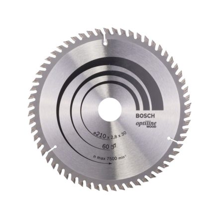 BOSCH Fűrésztárcsa fához 210 x 30 x 2,8 mm / 60T Optiline Wood ATB