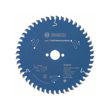 BOSCH Sägeblatt für Schichtstoffplatten 165 x 20 x 2,6 mm / 48Z Experte für Hochdrucklaminat
