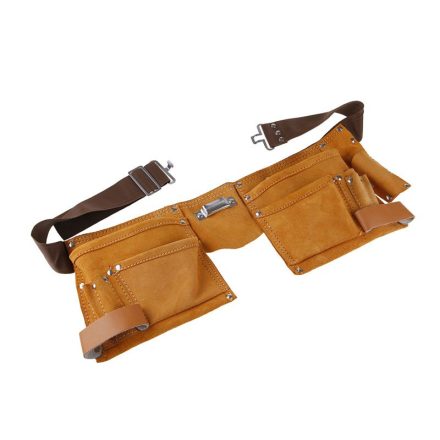 Winkel- und Werkzeughalter-Gürteltasche mit 11 Taschen aus Leder