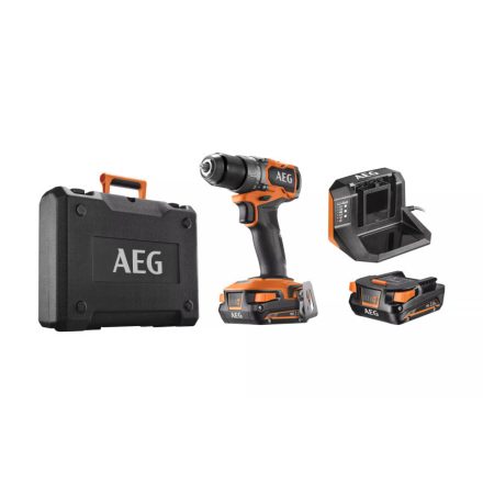AEG Akkuschrauber BS18SBL2-202C (bürstenlos) (2 x 2,0 Ah Akku + Ladegerät + Koffer)